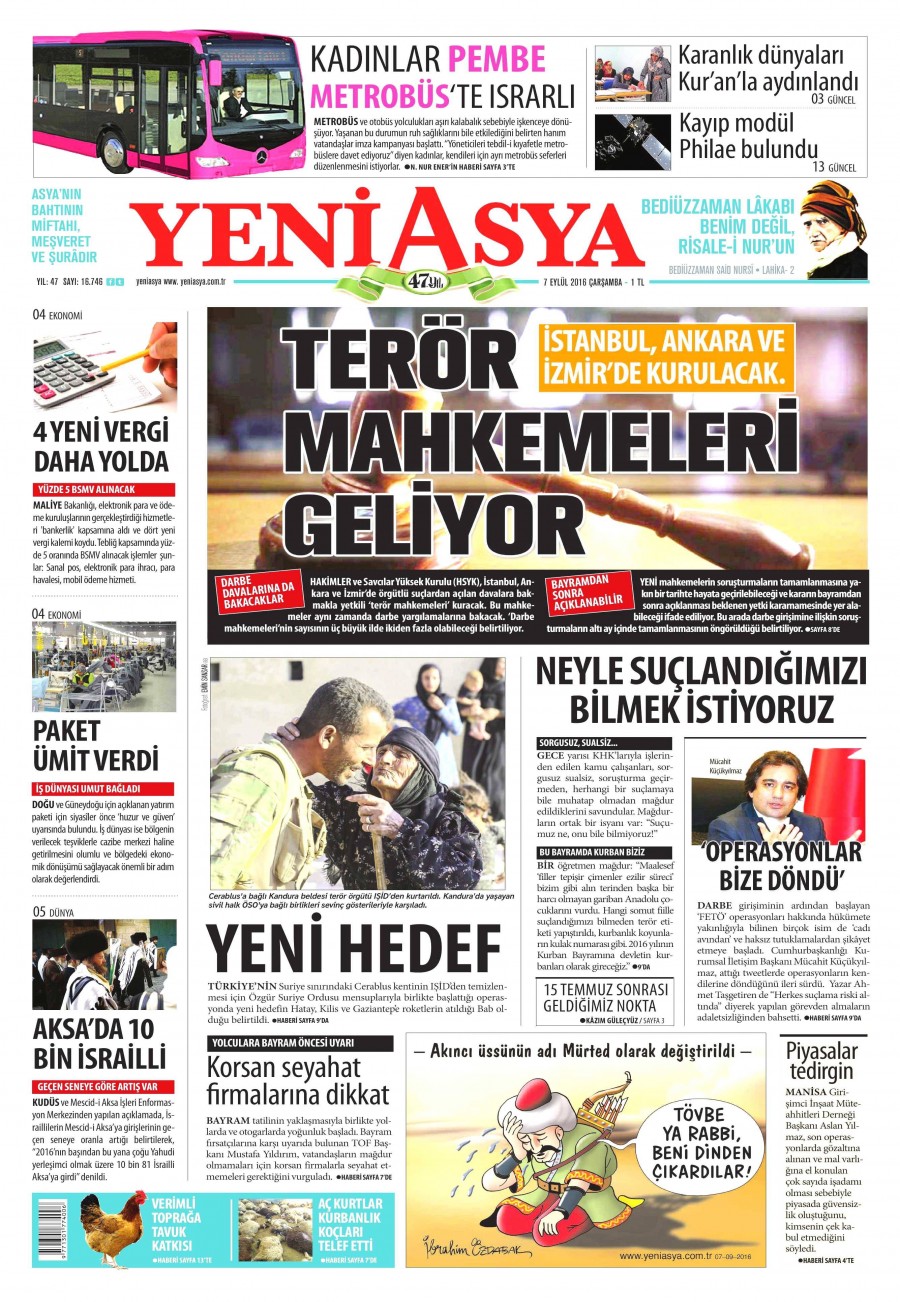 7 Eylül 2016 gazete manşetleri - 639