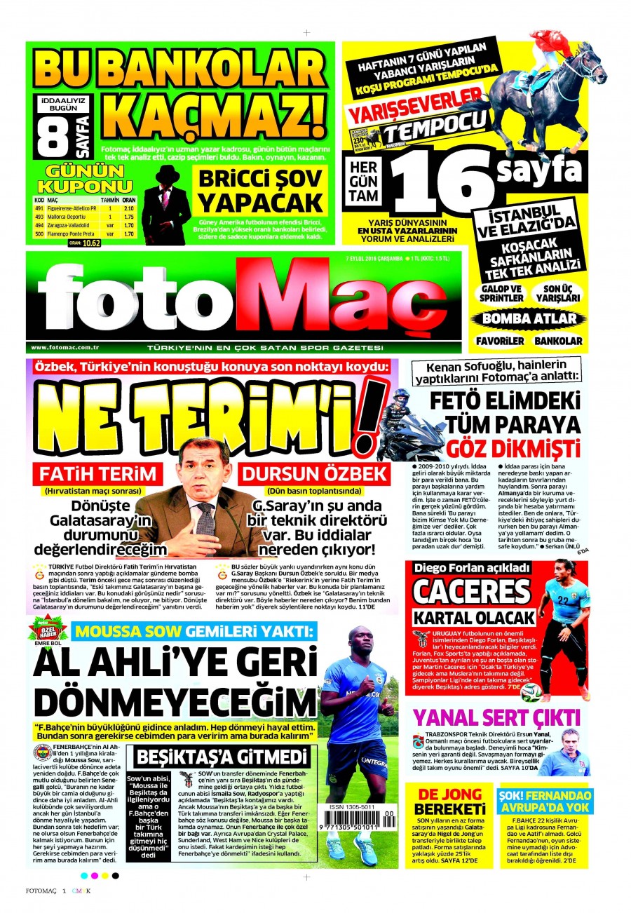 7 Eylül 2016 gazete manşetleri - 856
