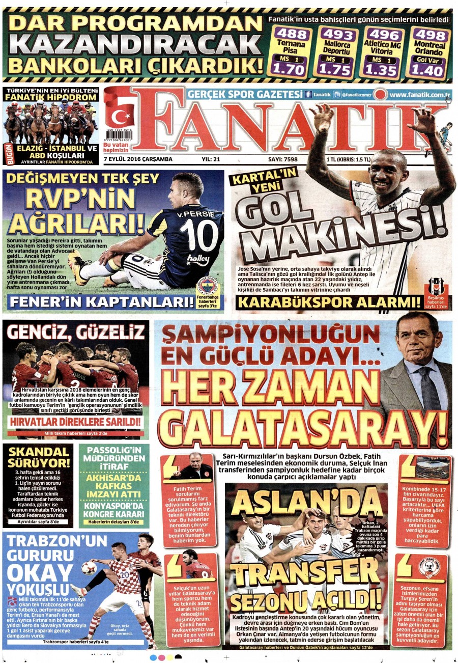 7 Eylül 2016 gazete manşetleri - 867
