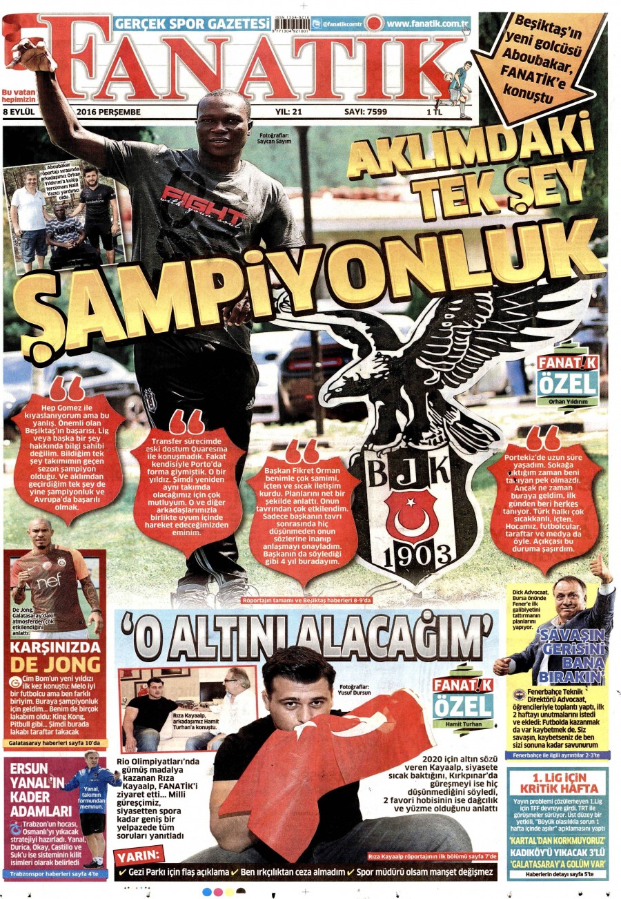 8 Eylül 2016 gazete manşetleri - 608