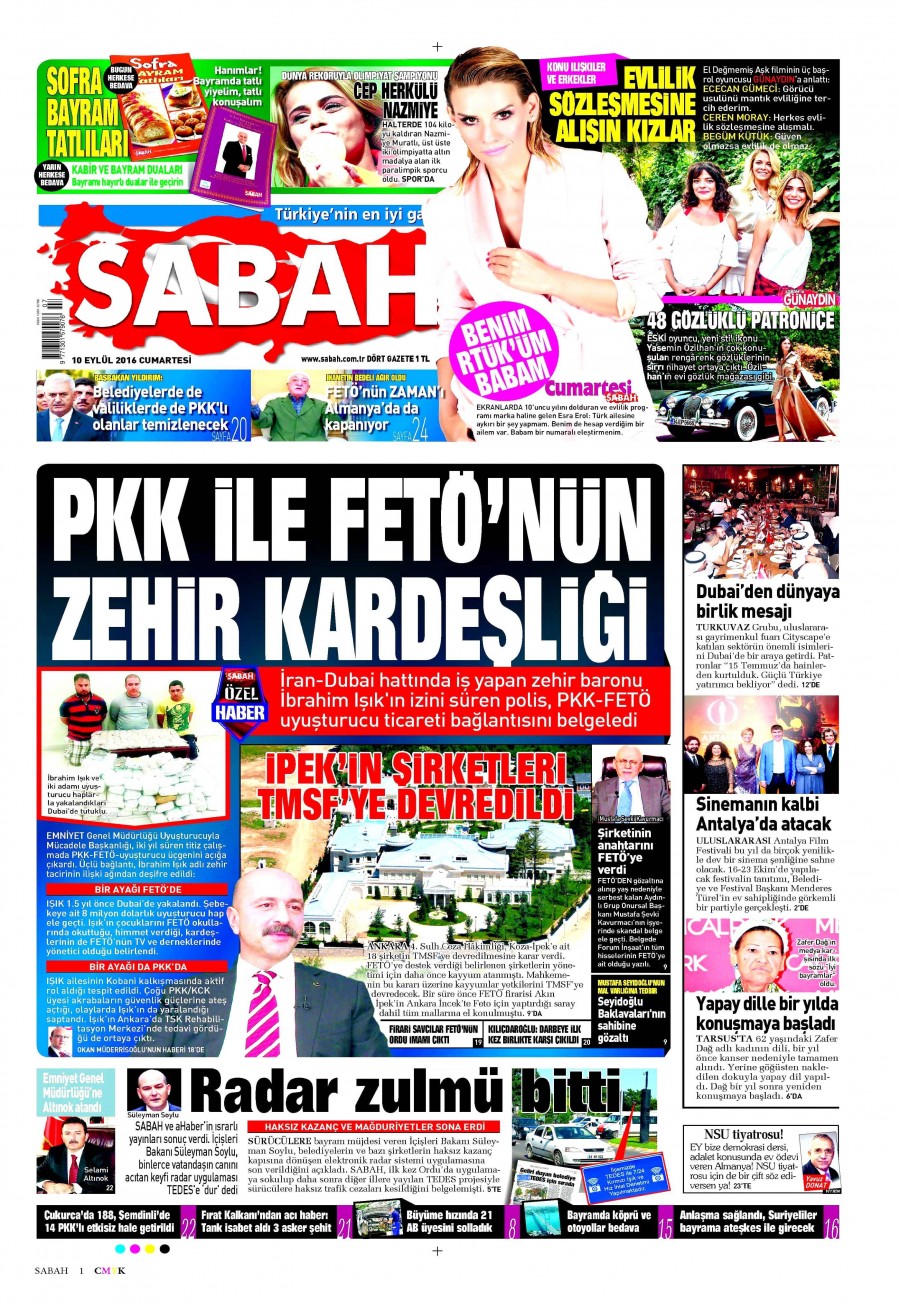 10 Eylül 2016 gazete manşetleri - 676