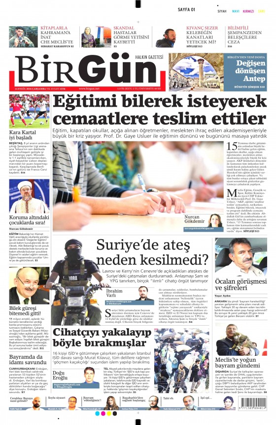 14 Eylül 2016 gazete manşetleri - 507