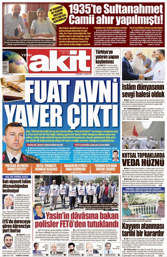15 Eylül 2016 gazete manşetleri - 782