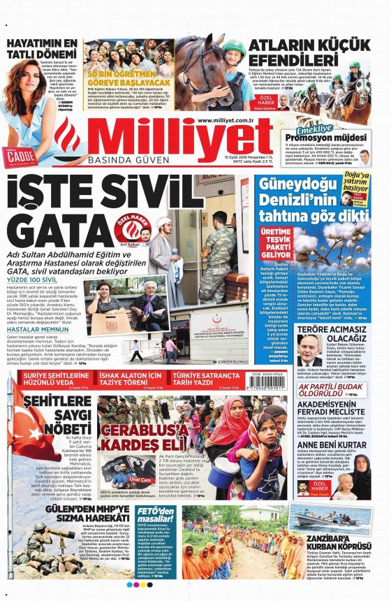 15 Eylül 2016 gazete manşetleri - 670