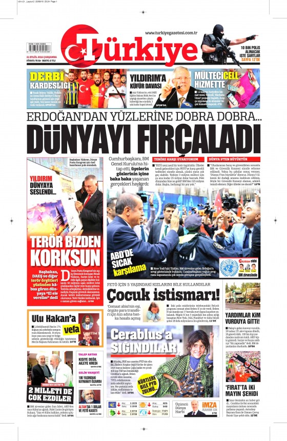 21 Eylül 2016 gazete manşetleri - 9