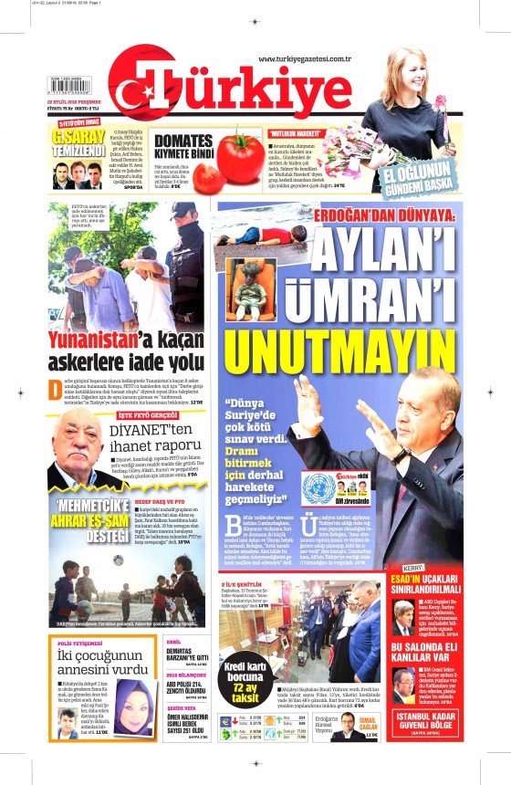 22 Eylül 2016 gazete manşetleri - 763