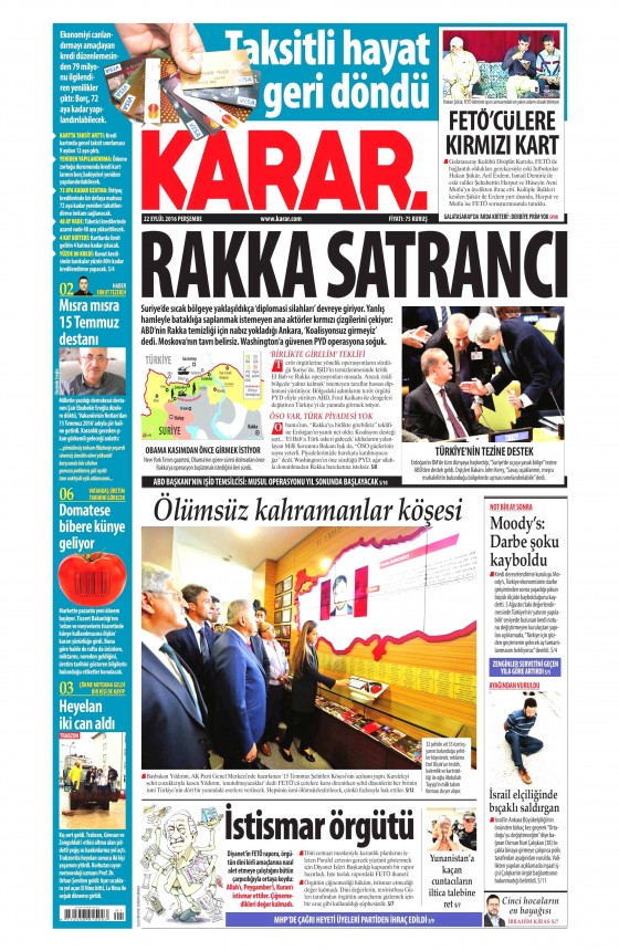22 Eylül 2016 gazete manşetleri - 877