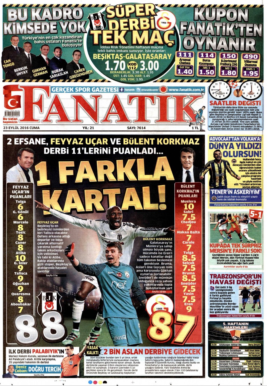 23 Eylül 2016 gazete manşetleri - 811