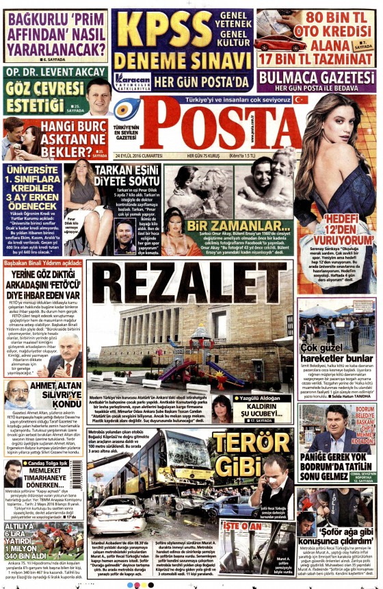 24 Eylül 2016 gazete manşetleri - 909