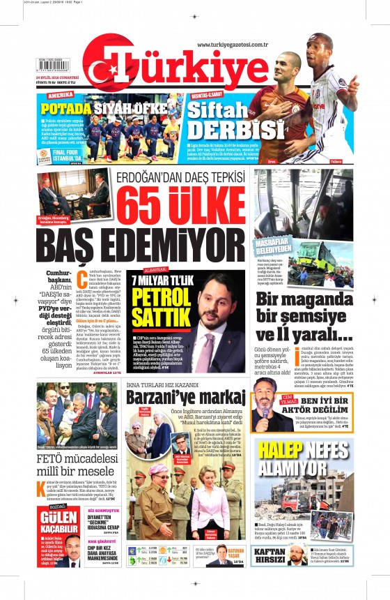 24 Eylül 2016 gazete manşetleri - 795