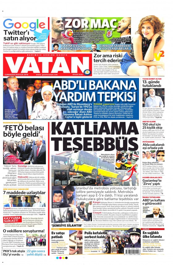 24 Eylül 2016 gazete manşetleri - 674