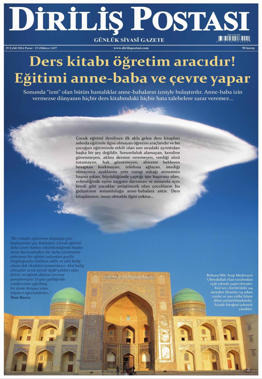 25 Eylül 2016 gazete manşetleri - 799