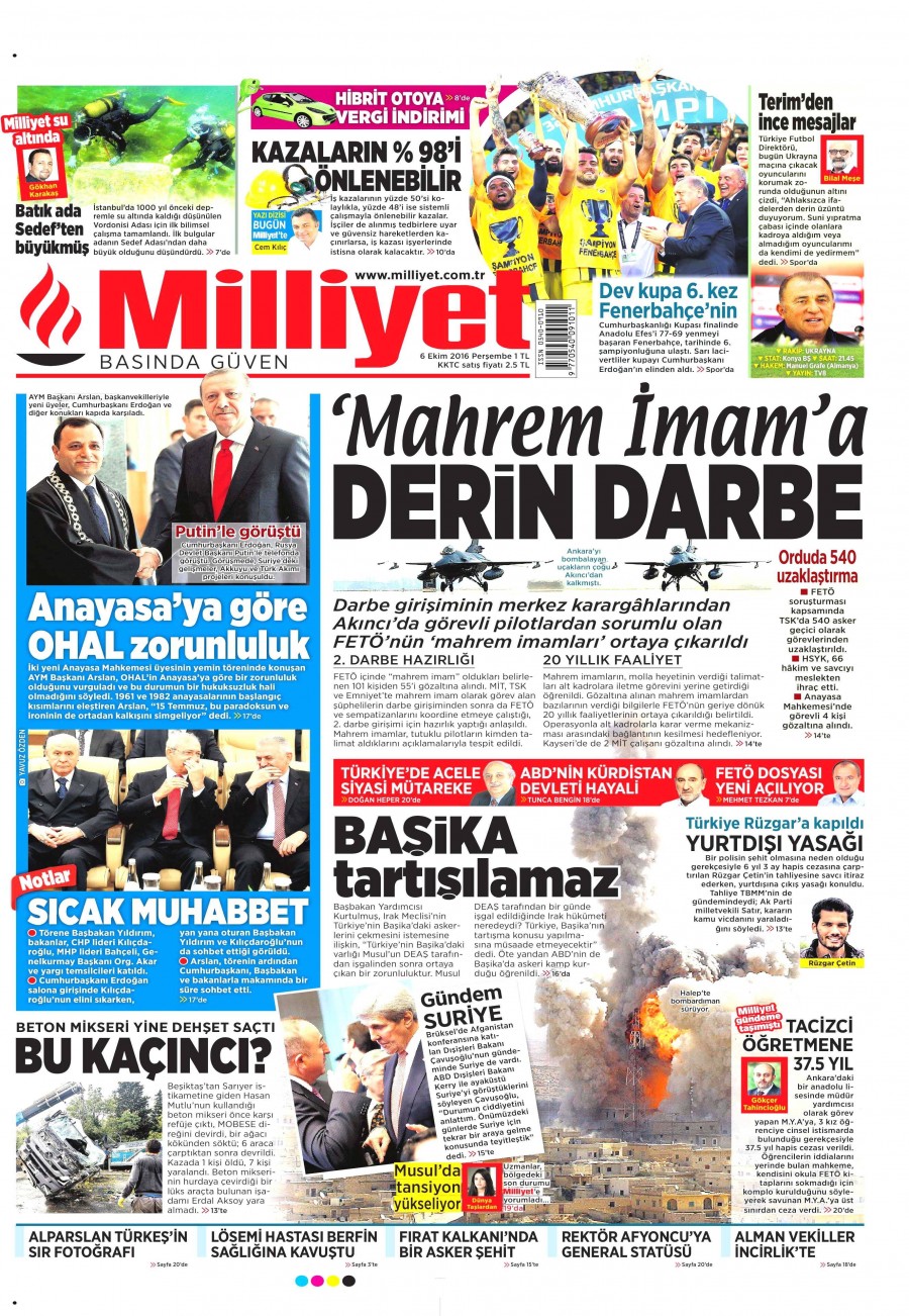 6 Ekim 2016 gazete manşetleri - 834