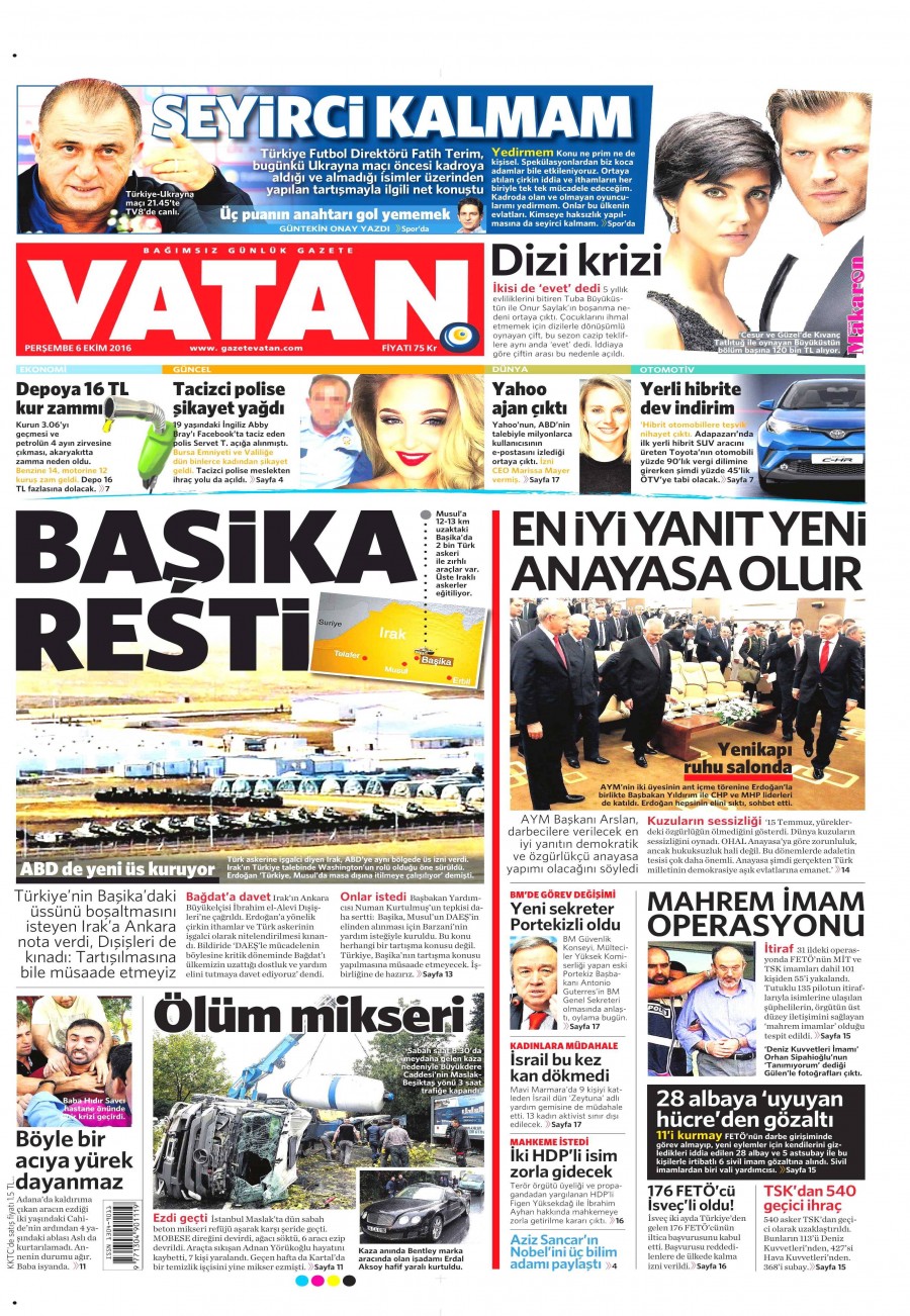 6 Ekim 2016 gazete manşetleri - 501