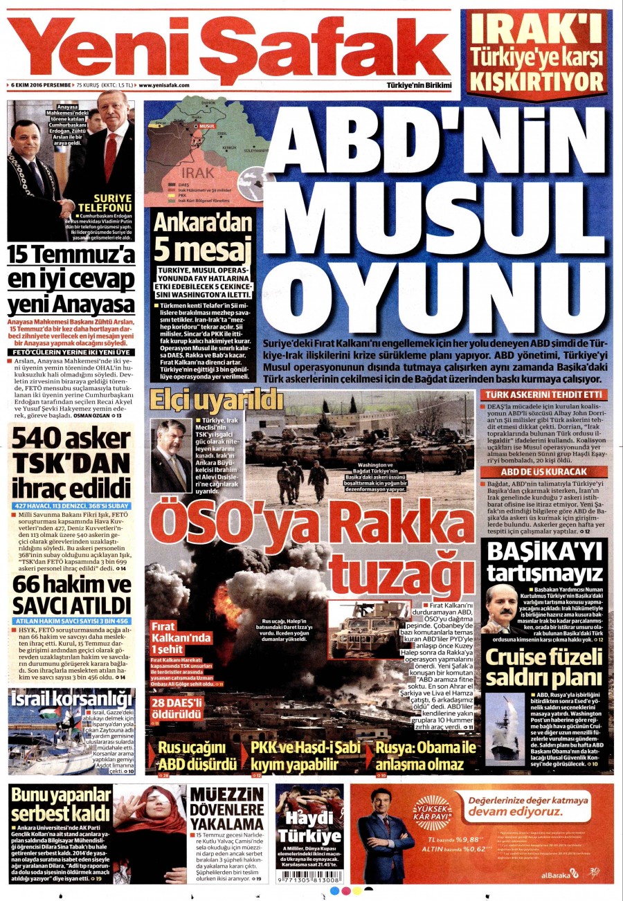 6 Ekim 2016 gazete manşetleri - 817