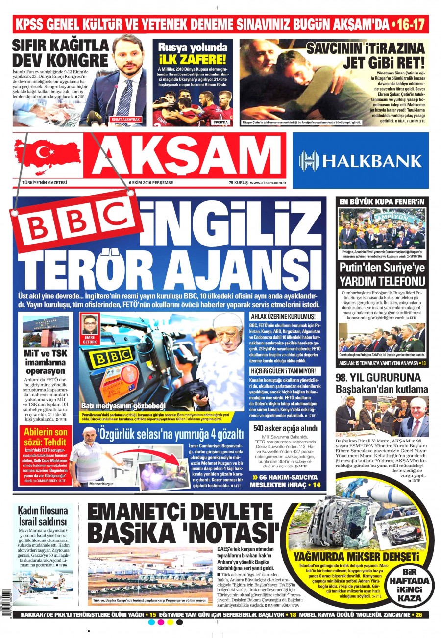 6 Ekim 2016 gazete manşetleri - 635