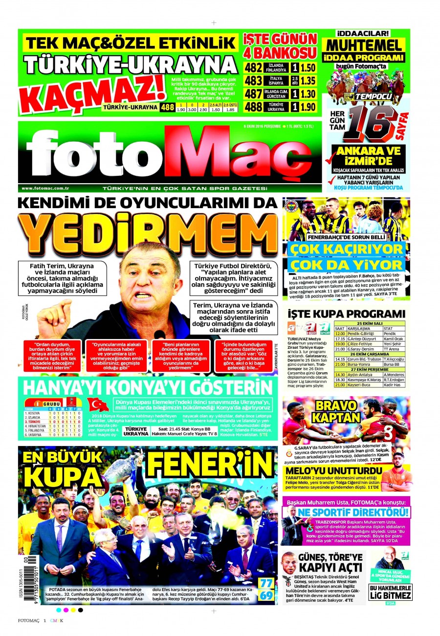 6 Ekim 2016 gazete manşetleri - 650