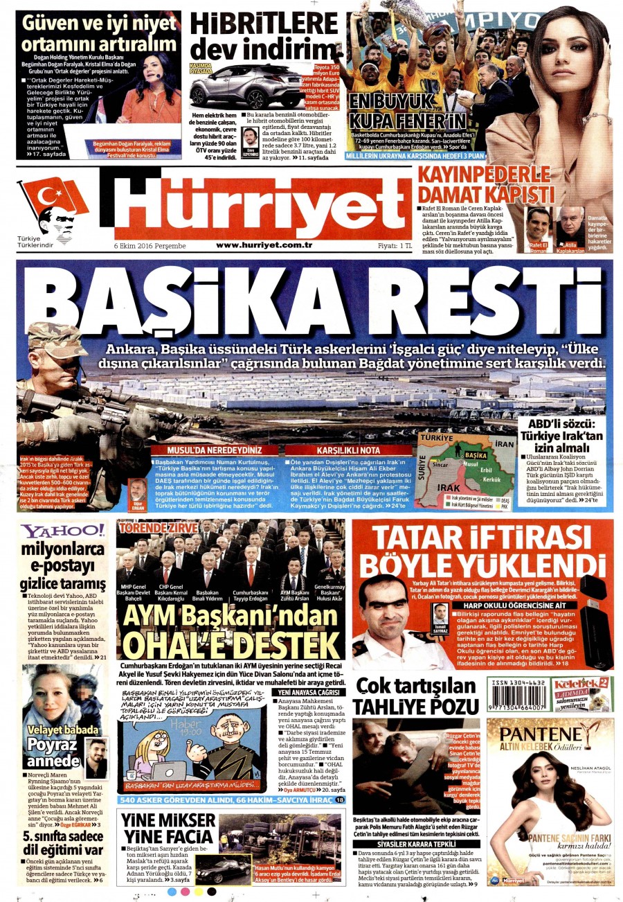 6 Ekim 2016 gazete manşetleri - 652