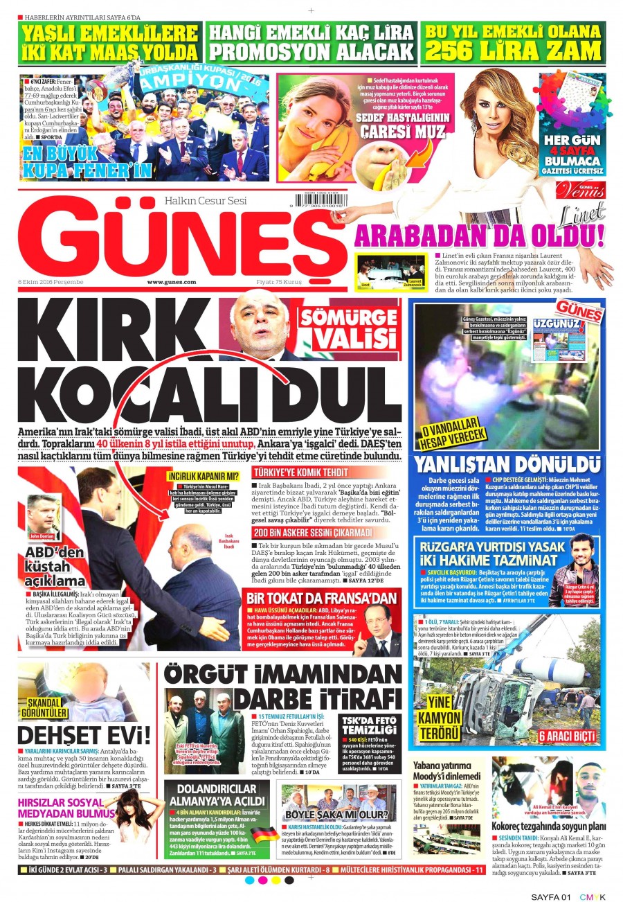 6 Ekim 2016 gazete manşetleri - 914