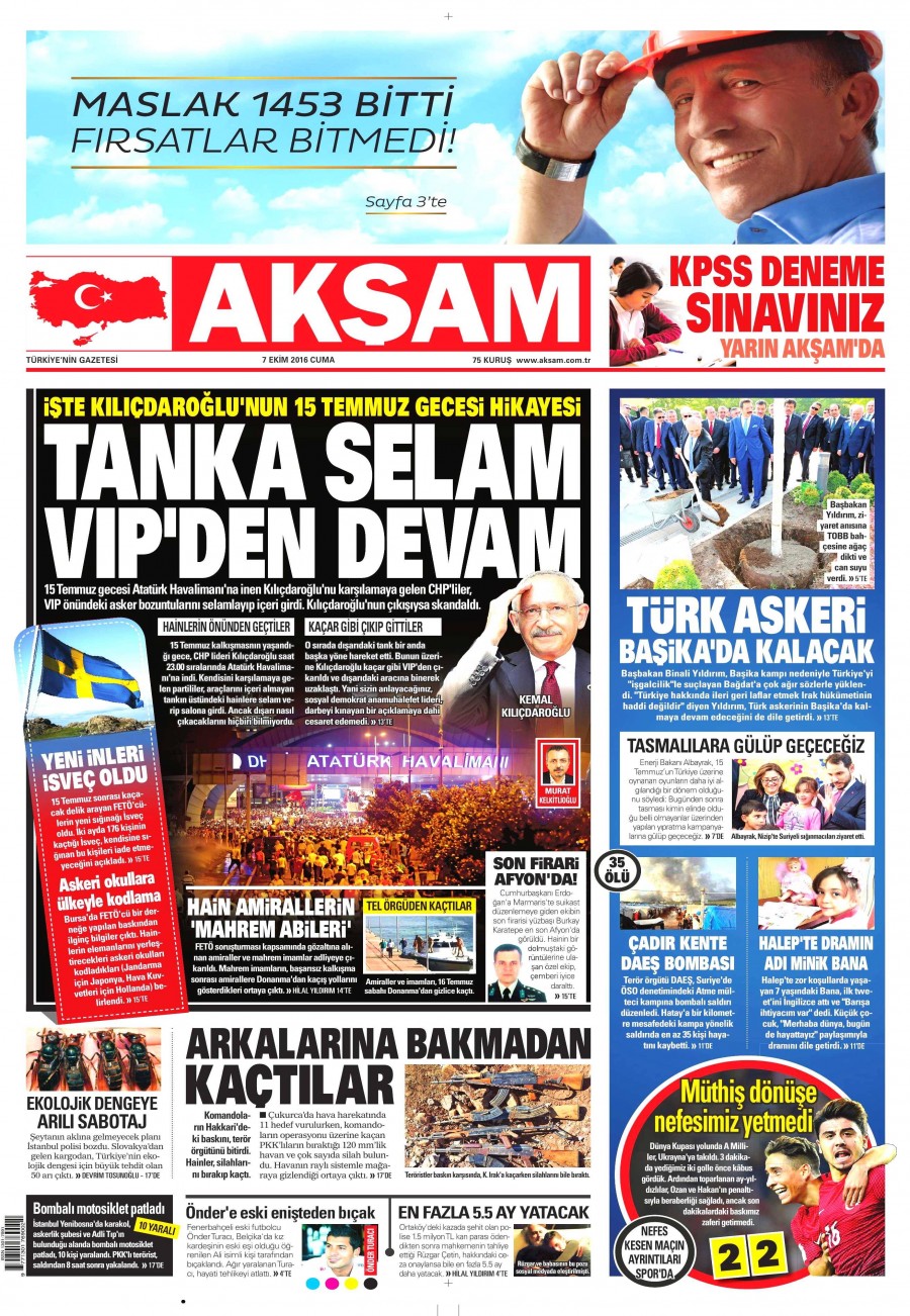 7 Ekim 2016 gazete manşetleri - 915