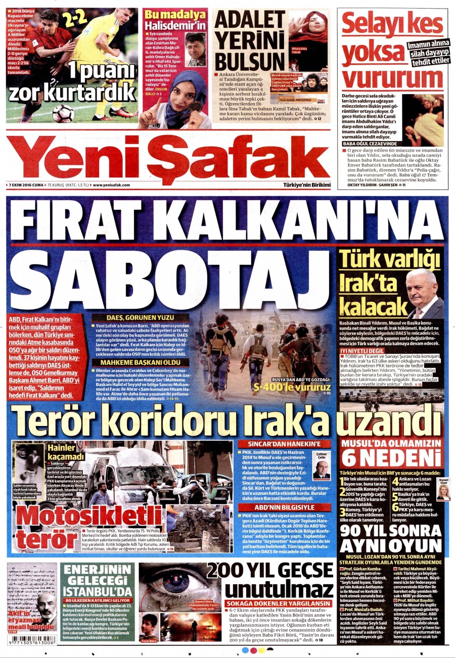 7 Ekim 2016 gazete manşetleri - 549