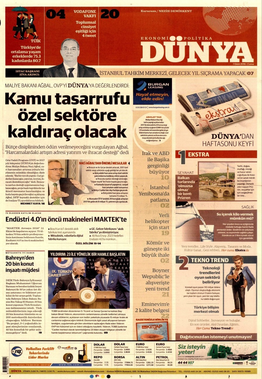 7 Ekim 2016 gazete manşetleri - 871