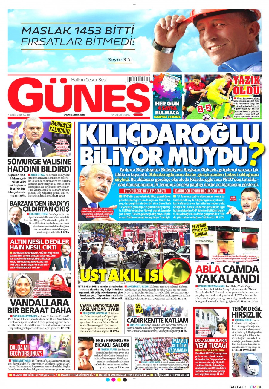 7 Ekim 2016 gazete manşetleri - 859