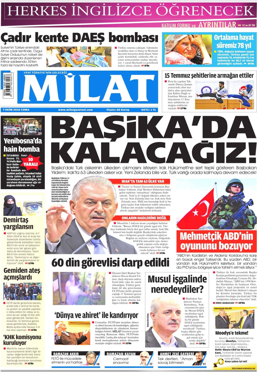 7 Ekim 2016 gazete manşetleri - 863