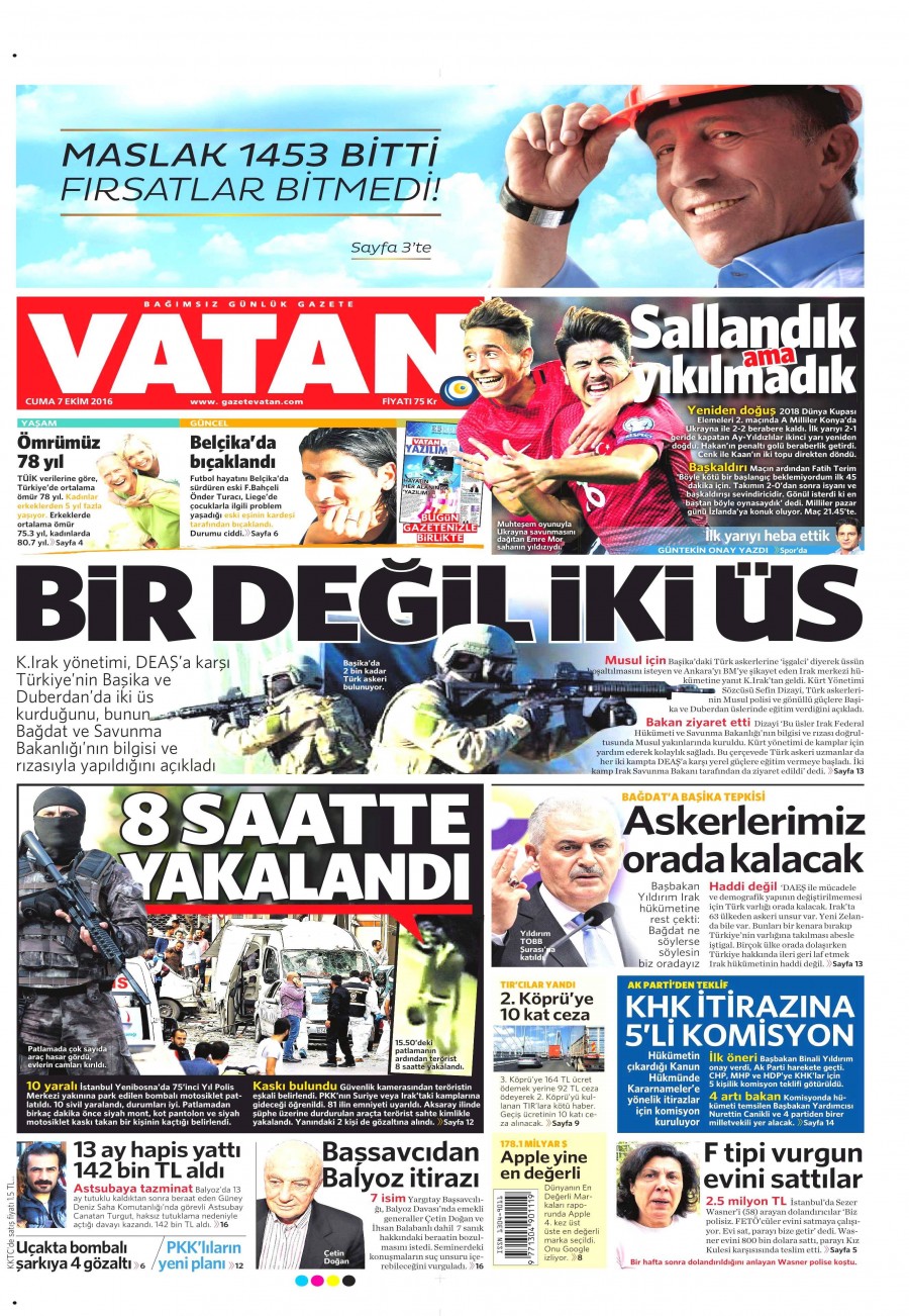 7 Ekim 2016 gazete manşetleri - 596