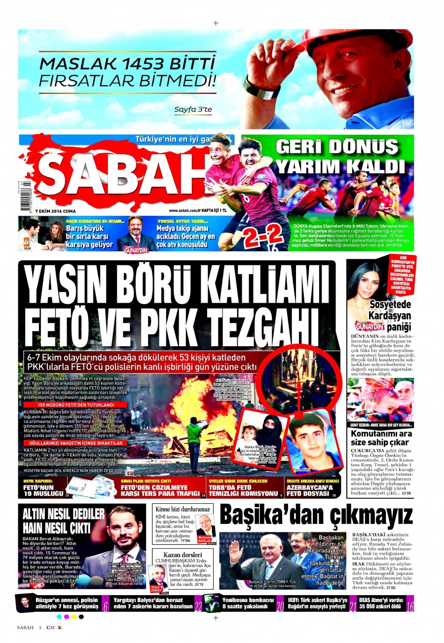 7 Ekim 2016 gazete manşetleri - 747