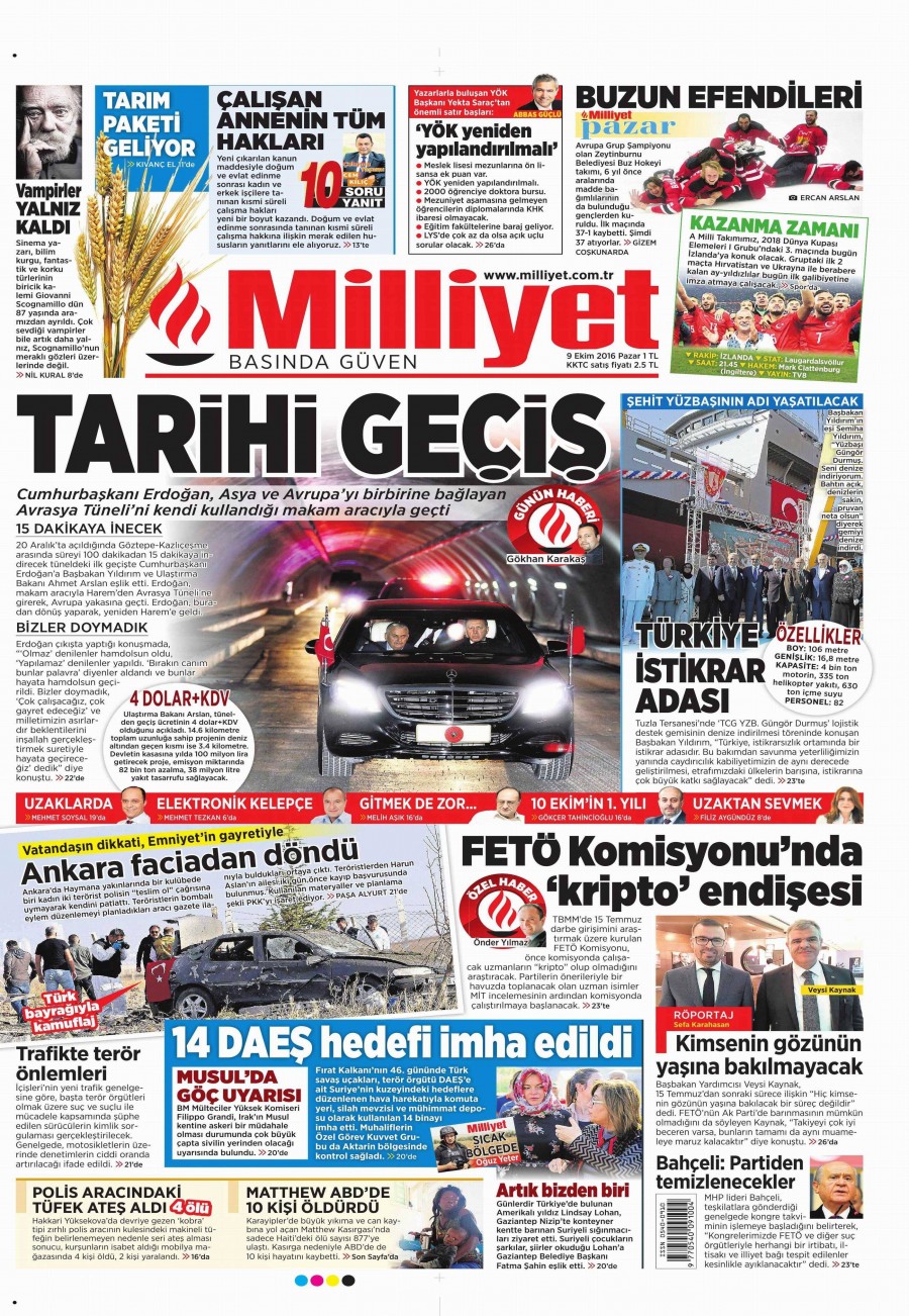9 Ekim 2016 gazete manşetleri - 819