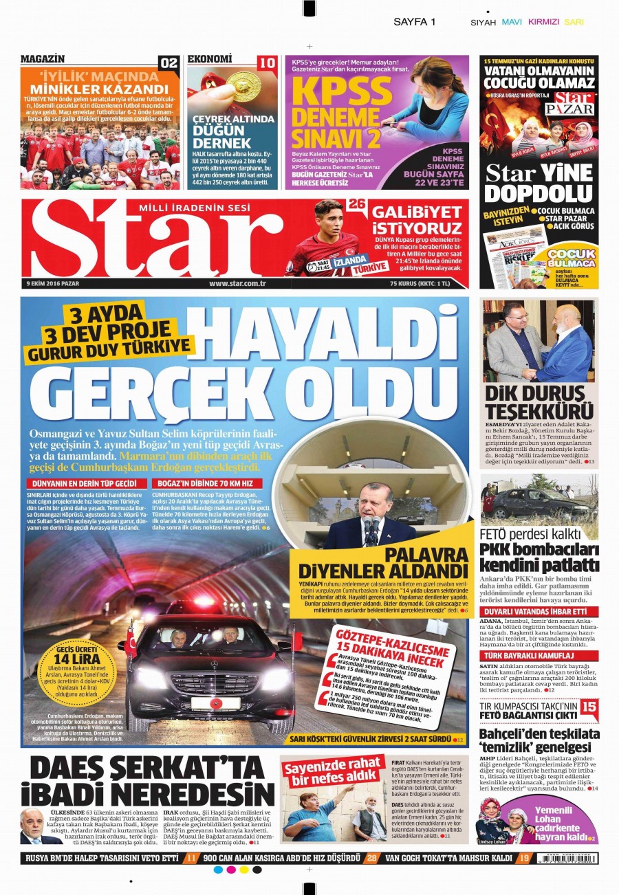 9 Ekim 2016 gazete manşetleri - 548