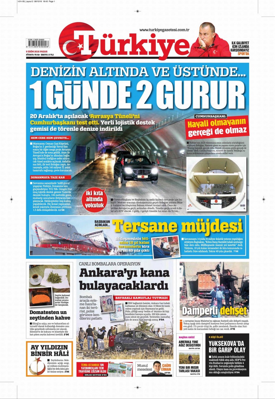 9 Ekim 2016 gazete manşetleri - 555