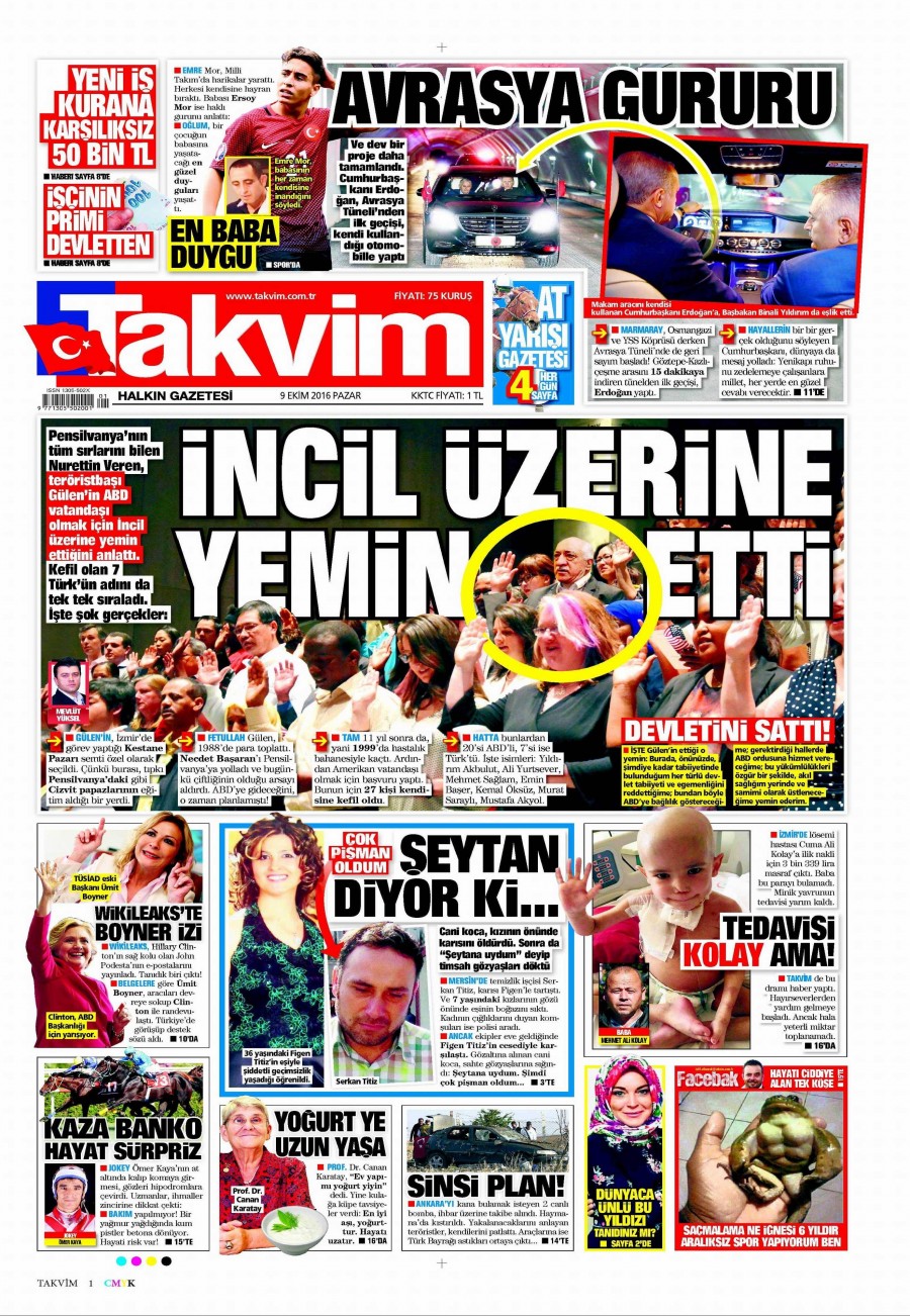 9 Ekim 2016 gazete manşetleri - 598