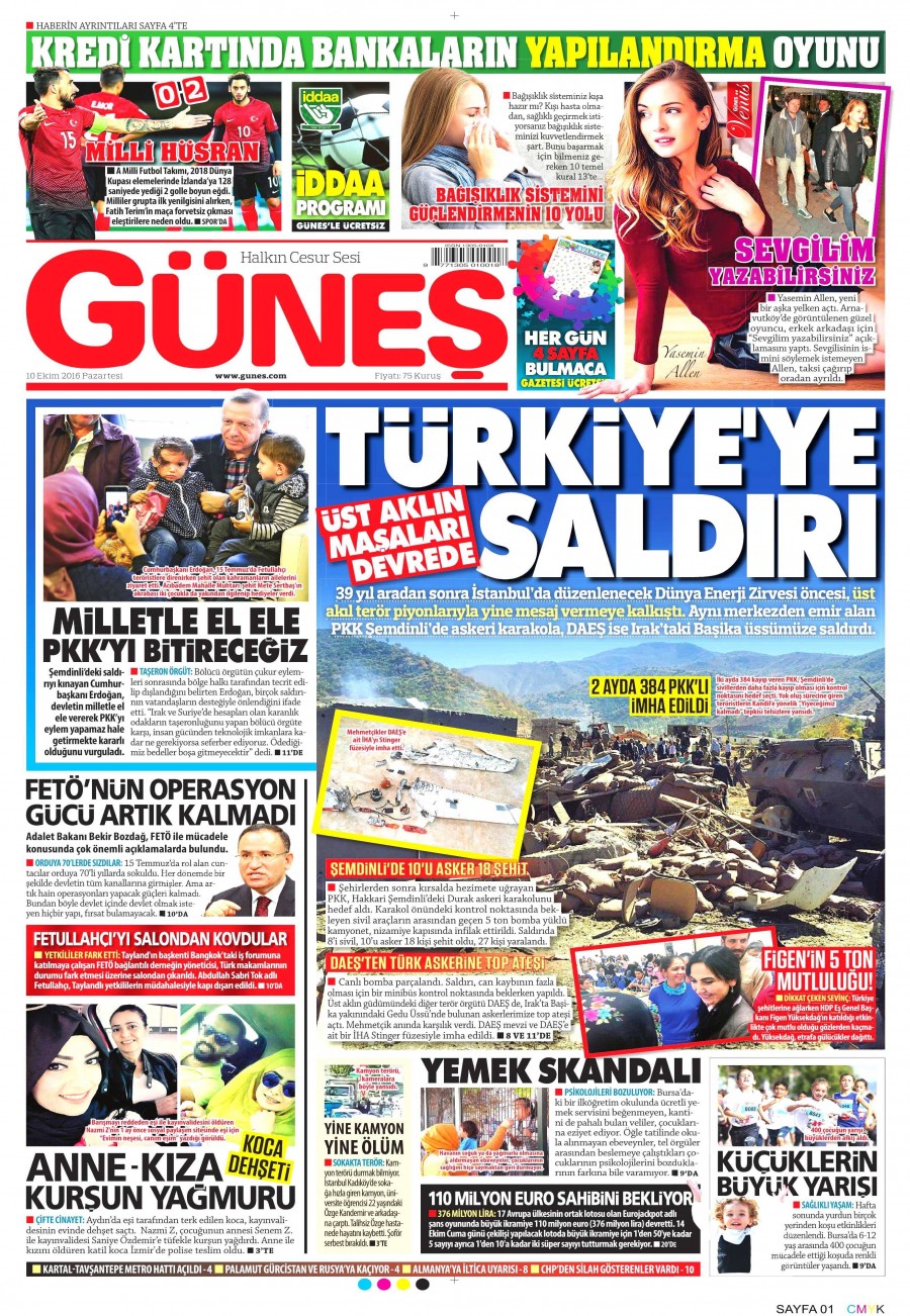 10 Ekim 2016 gazete manşetleri - 869