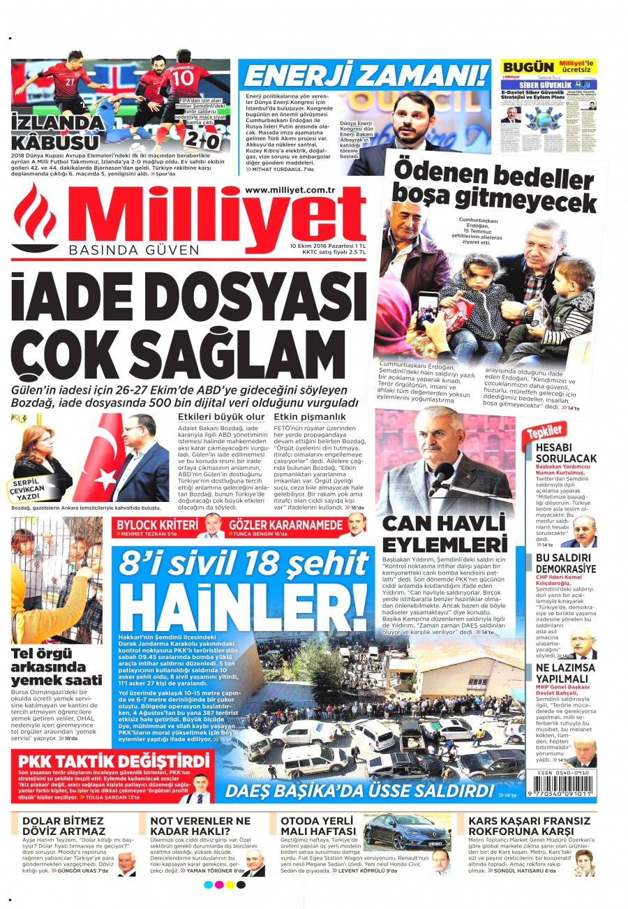 10 Ekim 2016 gazete manşetleri - 554