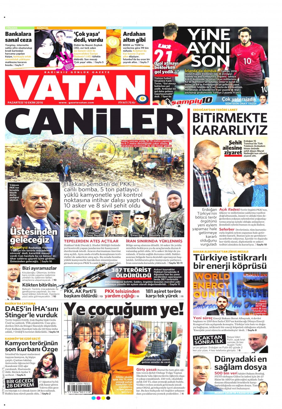 10 Ekim 2016 gazete manşetleri - 872