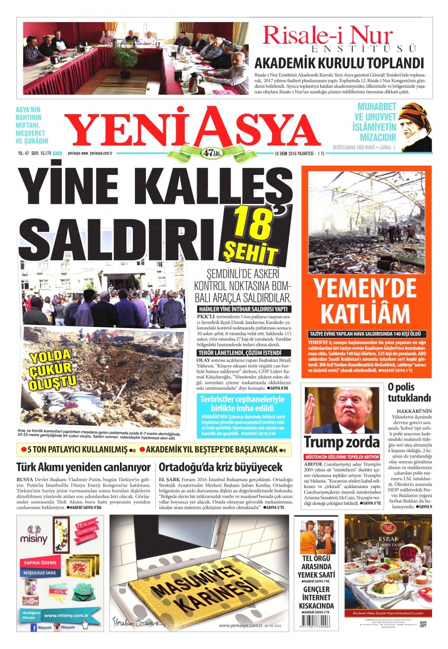 10 Ekim 2016 gazete manşetleri - 609