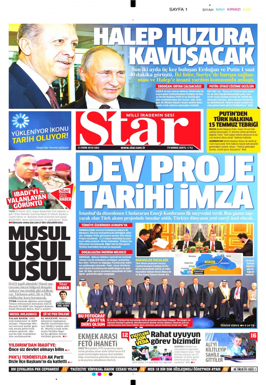 11 Ekim 2016 gazete manşetleri - 523