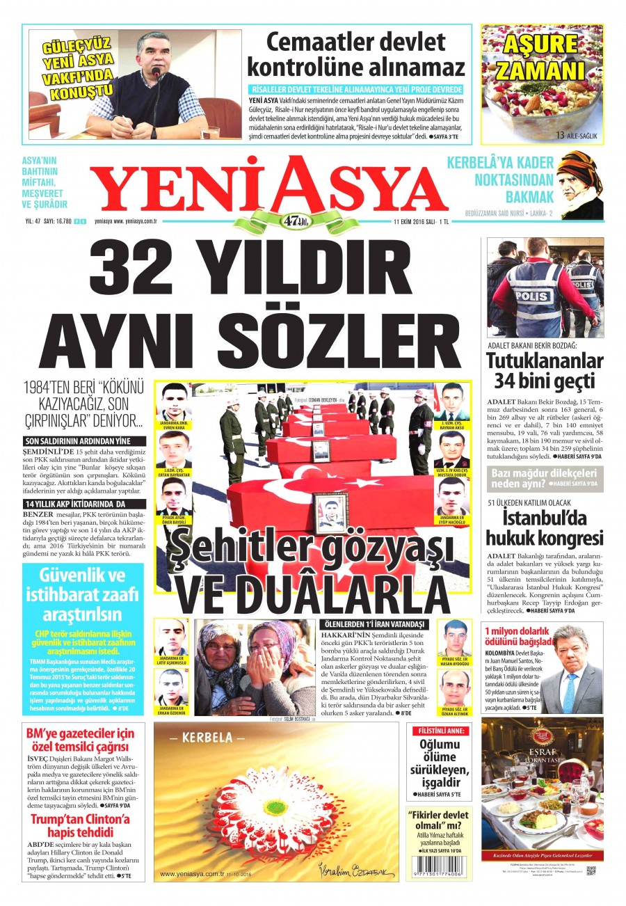 11 Ekim 2016 gazete manşetleri - 561