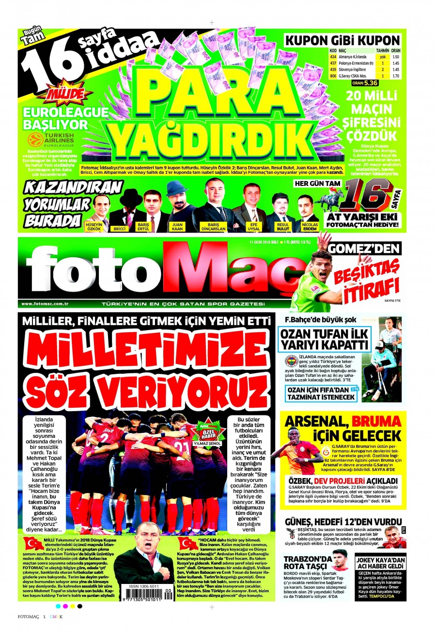 11 Ekim 2016 gazete manşetleri - 615