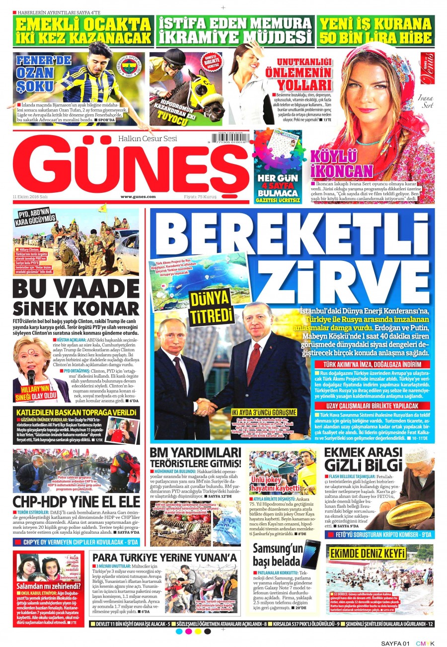 11 Ekim 2016 gazete manşetleri - 656