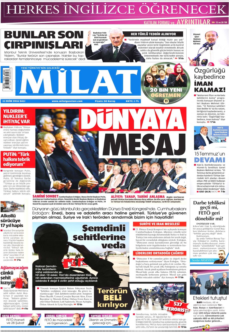 11 Ekim 2016 gazete manşetleri - 773
