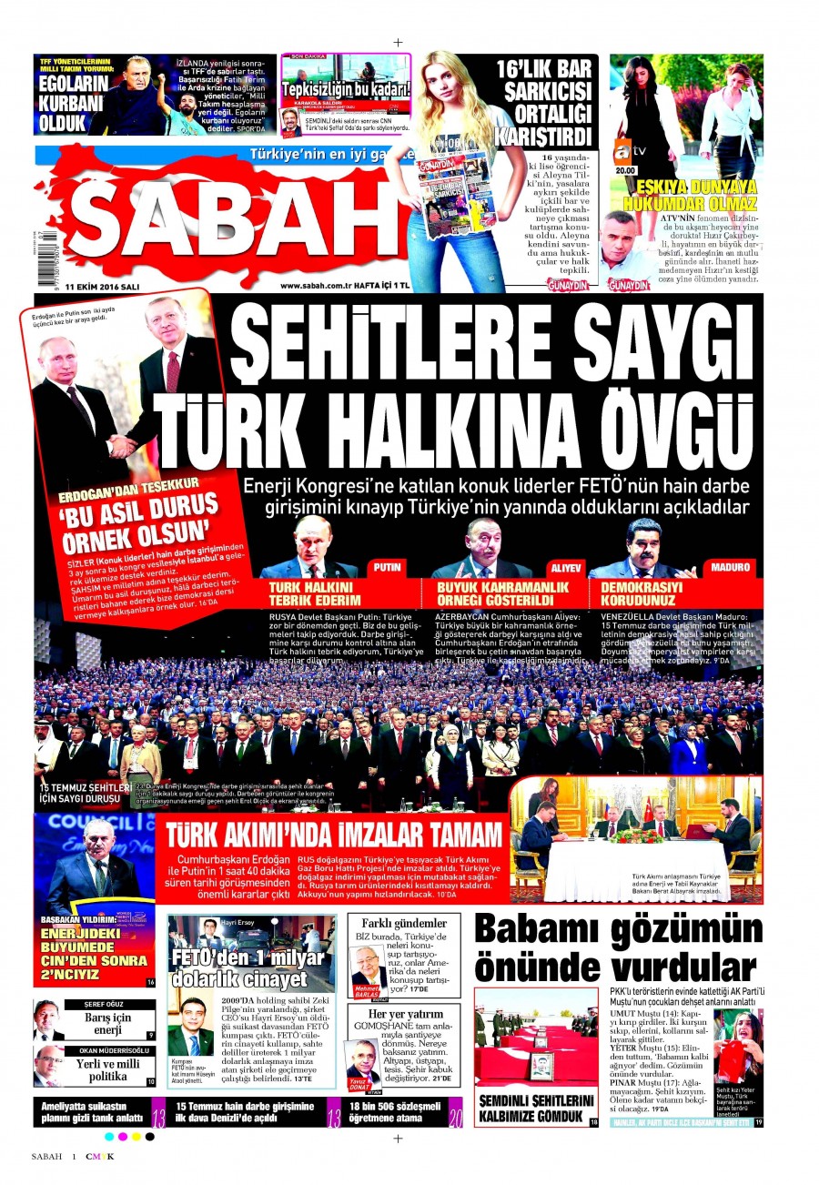 11 Ekim 2016 gazete manşetleri - 535