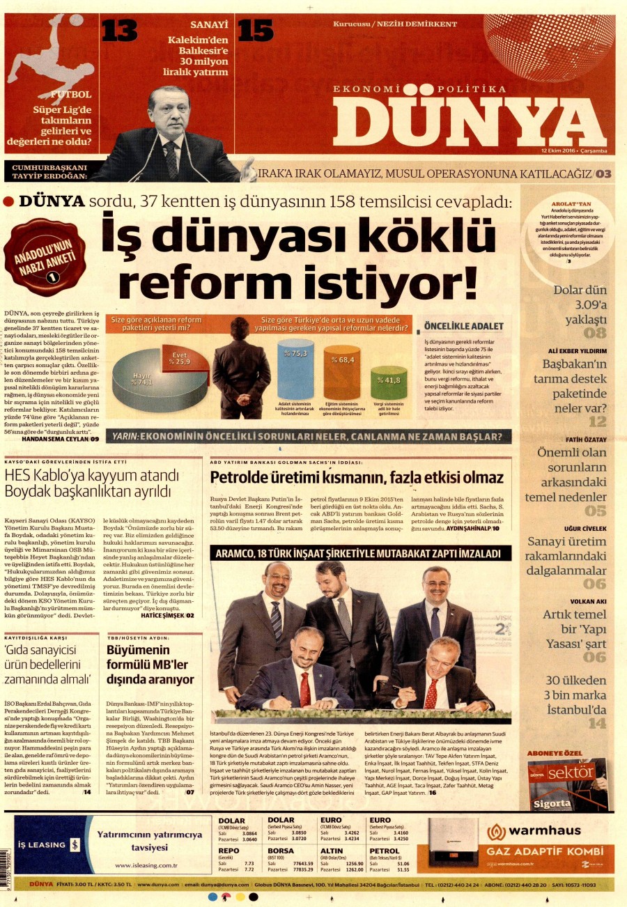 12 Ekim 2016 gazete manşetleri - 634