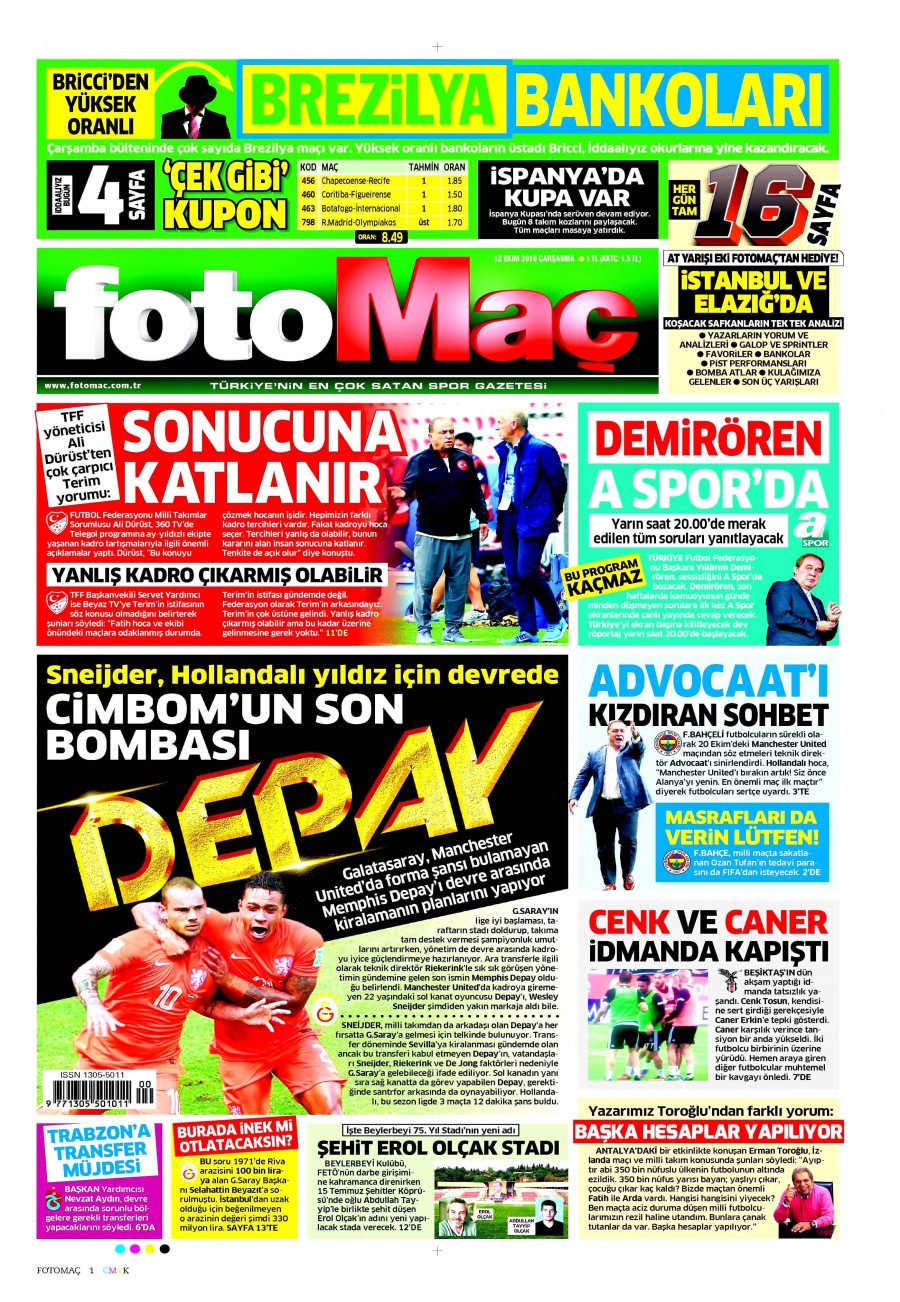 12 Ekim 2016 gazete manşetleri - 808