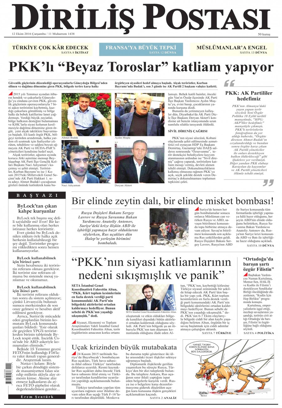 12 Ekim 2016 gazete manşetleri - 538