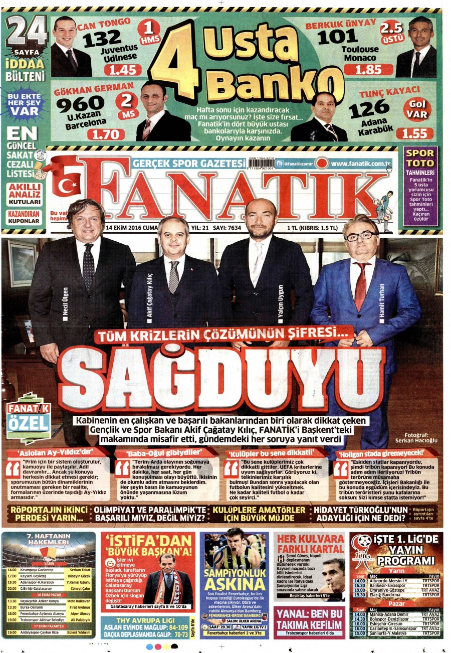 14 Ekim 2016 gazete manşetleri - 7