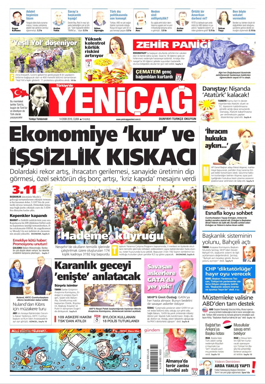 14 Ekim 2016 gazete manşetleri - 12