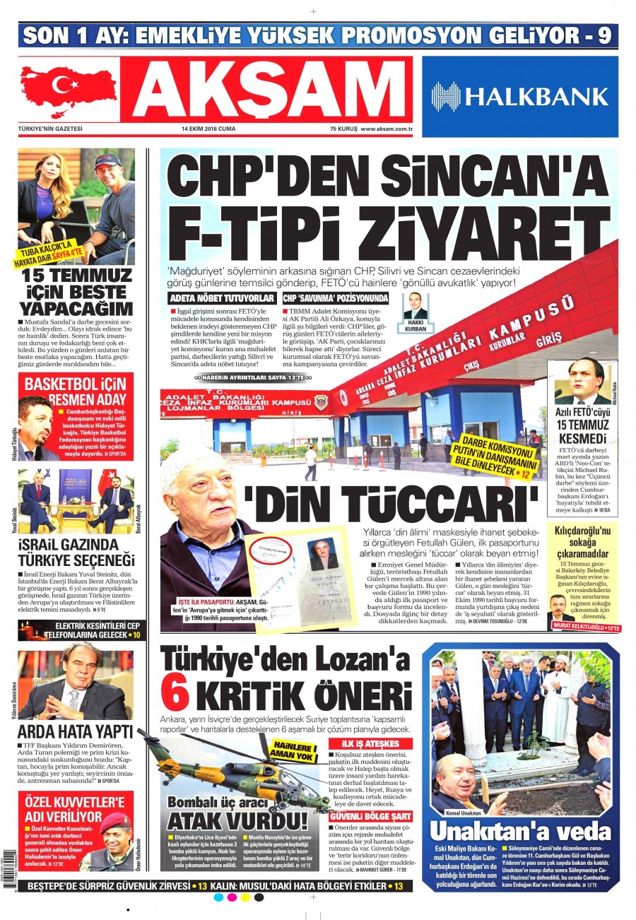 14 Ekim 2016 gazete manşetleri - 10